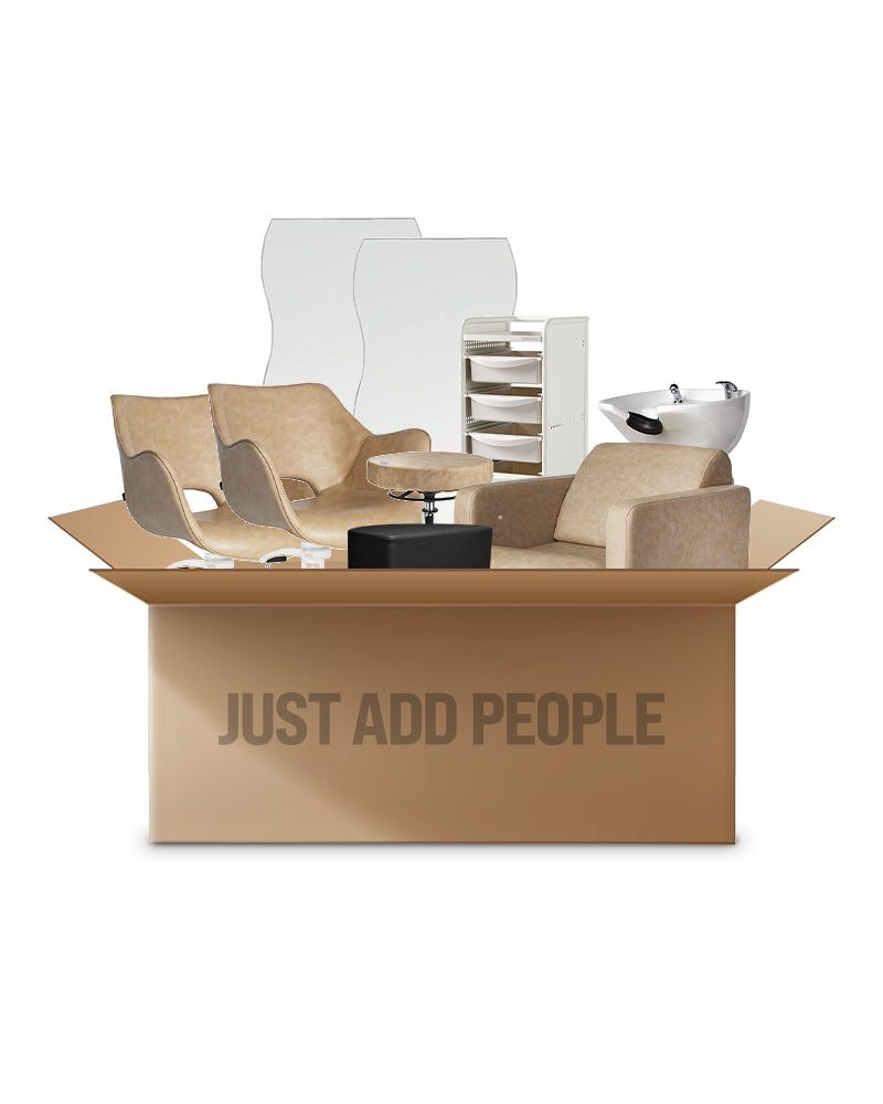 Sand hairdresser starter kit - with 2 styling stations, 1 washing station, and equipment